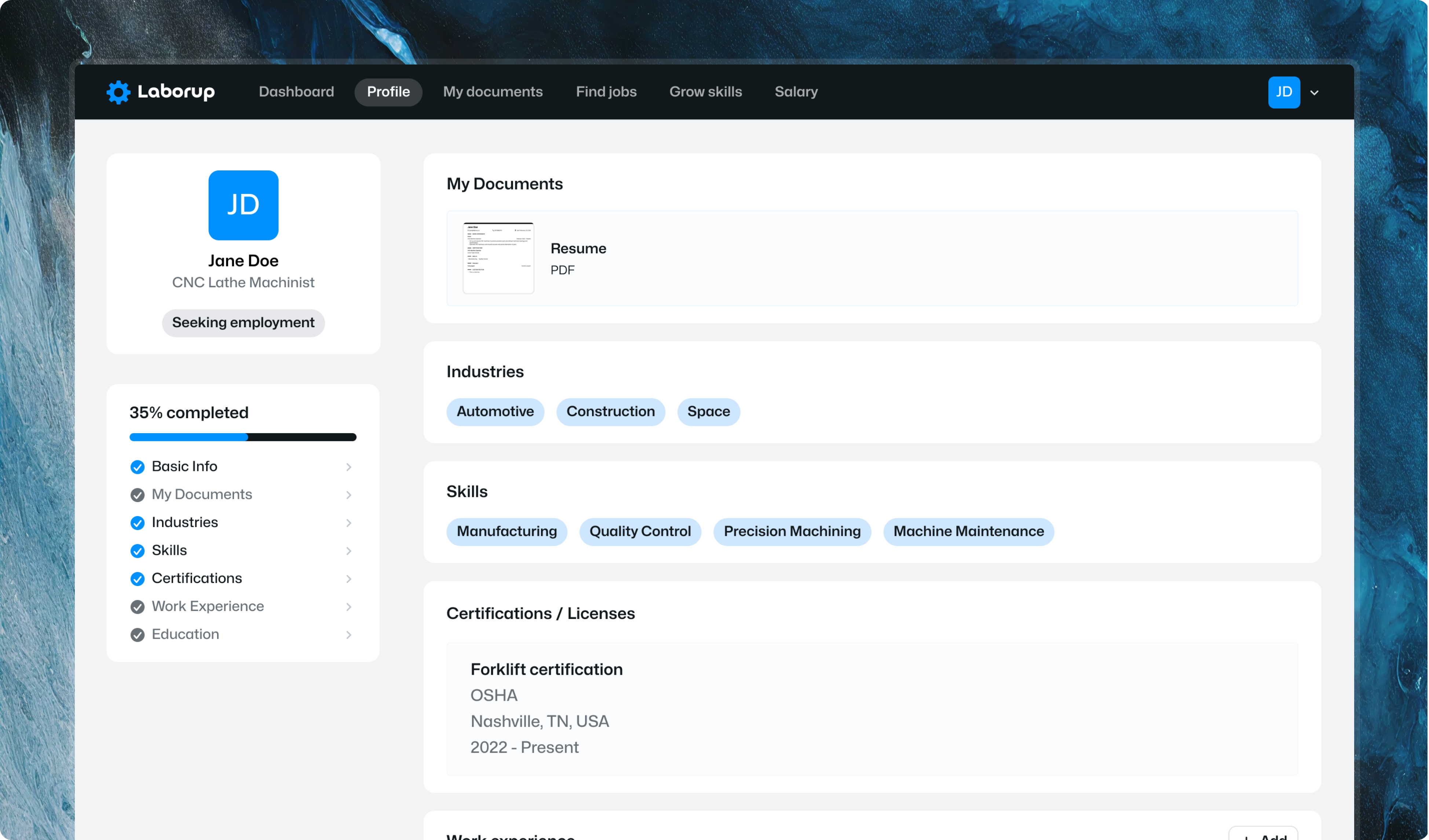 Laborup project preview